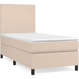 vidaXL Sommier à lattes de lit avec matelas Cappuccino 90x190 cm pas cher