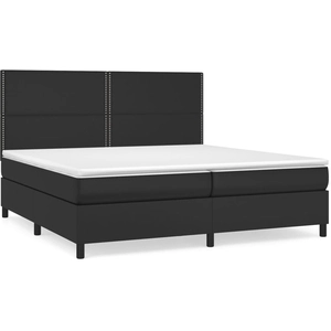 vidaXL Sommier à lattes de lit avec matelas Noir 200x200 cm Similicuir pas cher