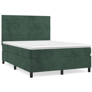 vidaXL Sommier à lattes de lit et matelas Vert foncé 200x200cm Velours pas cher