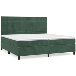 vidaXL Sommier à lattes de lit et matelas Vert foncé 200x200cm Velours pas cher