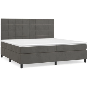 vidaXL Sommier à lattes de lit et matelas Gris foncé 200x200cm Velours pas cher