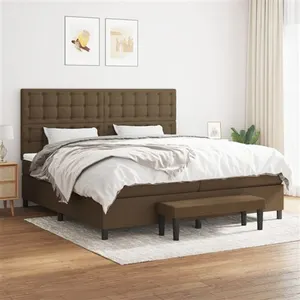 vidaXL Sommier à lattes de lit avec matelas Marron foncé 200x200 cm pas cher
