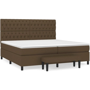 vidaXL Sommier à lattes de lit avec matelas Marron foncé 200x200 cm pas cher