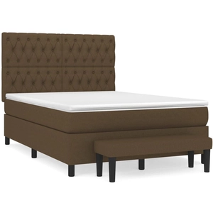vidaXL Sommier à lattes de lit avec matelas Marron foncé 140x190 cm pas cher