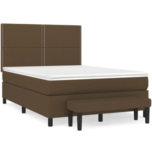 vidaXL Sommier à lattes de lit avec matelas Marron foncé 180x200 cm