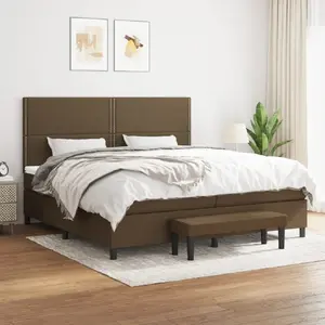 vidaXL Sommier à lattes de lit avec matelas Marron foncé 200x200 cm pas cher