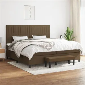 vidaXL Sommier à lattes de lit avec matelas Marron foncé 200x200 cm pas cher