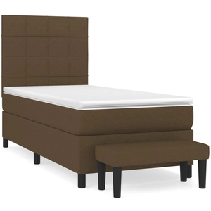 vidaXL Sommier à lattes de lit avec matelas Marron foncé 180x200 cm pas cher