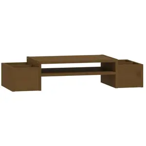 Comparateur de prix : vidaXL Support de moniteur Marron miel 70x27,5x15cm Bois de pin solide