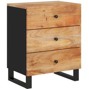 vidaXL Table de chevet 50x33x62cm Bois d'acacia solide et d'ingénierie pas cher