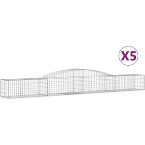 vidaXL Paniers à gabions arqués 5 pcs 400x50x40/60 cm Fer galvanisé pas cher