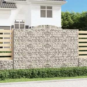 vidaXL Paniers à gabions arqués 2 pcs 300x50x200/220 cm fer galvanisé pas cher
