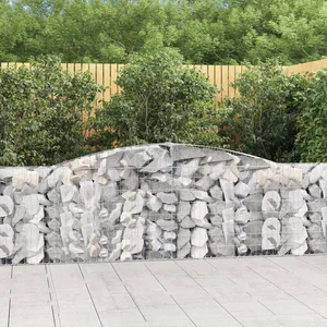 Comparateur de prix : vidaXL Paniers à gabions arqués 3 pcs 400x30x80/100 cm Fer galvanisé