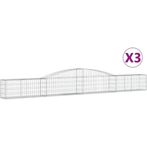 Comparateur de prix : vidaXL Paniers à gabions arqués 3 pcs 400x30x40/60 cm Fer galvanisé