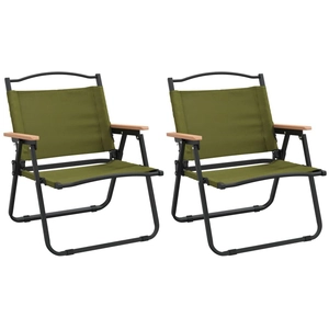 vidaXL Chaises de camping 2 pcs Vert 54x43x59 cm Tissu Oxford pas cher