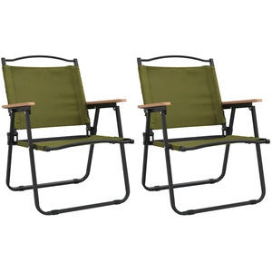 vidaXL Chaises de camping 2 pcs Vert 54x55x78 cm Tissu Oxford pas cher