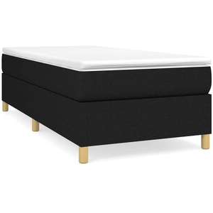 vidaXL Sommier à lattes de lit avec matelas Noir 90x190 cm Tissu pas cher