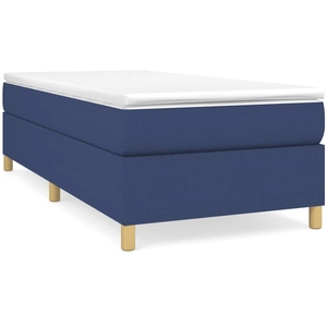 vidaXL Sommier à lattes de lit avec matelas Bleu 90x190 cm Tissu pas cher