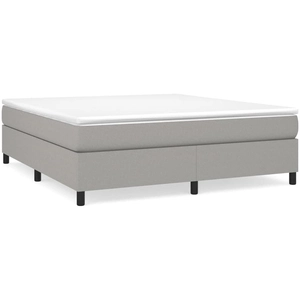 vidaXL Sommier à lattes de lit avec matelas Gris clair 160x200cm Tissu pas cher
