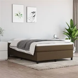 vidaXL Sommier à lattes de lit avec matelas Marron foncé 140x200 cm pas cher