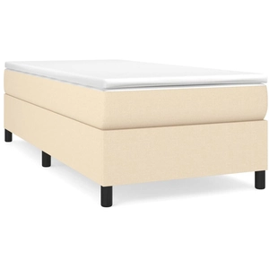 vidaXL Sommier à lattes de lit avec matelas Crème 140x200 cm Tissu