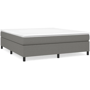 vidaXL Sommier à lattes de lit avec matelas Gris foncé 200x200cm Tissu pas cher