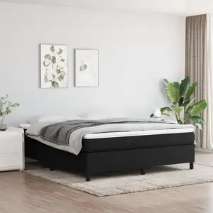 vidaXL Sommier à lattes de lit avec matelas Noir 180x200 cm Tissu pas cher