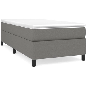 vidaXL Sommier à lattes de lit avec matelas Gris foncé 120x200cm Tissu pas cher