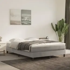 Comparateur de prix : vidaXL Sommier à lattes de lit et matelas Gris clair 140x190cm Velours