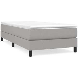 vidaXL Sommier à lattes de lit avec matelas Gris clair 80x200 cm Tissu pas cher