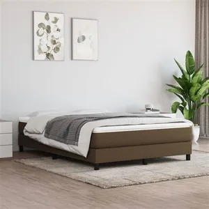 vidaXL Sommier à lattes de lit avec matelas Marron foncé 160x200 cm pas cher