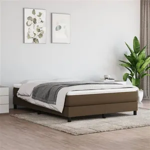 Comparateur de prix : vidaXL Sommier à lattes de lit avec matelas Marron foncé 140x190 cm