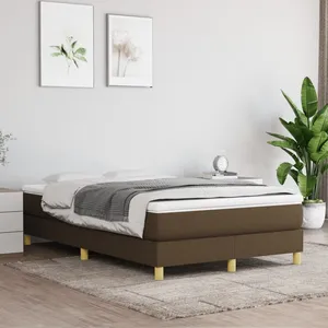 Non communiqué vidaXL Sommier à lattes de lit avec matelas Marron foncé 120x200 cm pas cher