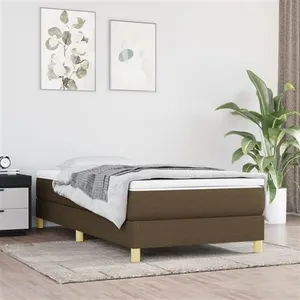 vidaXL Sommier à lattes de lit avec matelas Marron foncé 90x190 cm pas cher