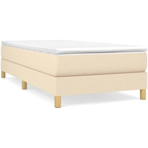 vidaXL Lit à sommier tapissier avec matelas Crème 80x200 cm Tissu pas cher