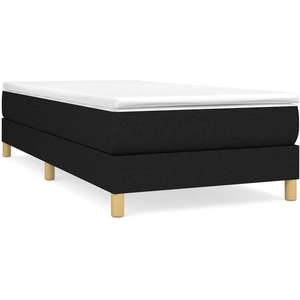 vidaXL Sommier à lattes de lit et matelas Noir 80x200 cm Tissu pas cher