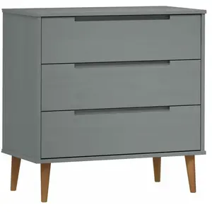 Comparateur de prix : vidaXL Commode MOLDE Gris 80x40x80 cm Bois de pin massif