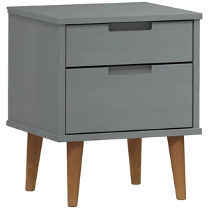 vidaXL Table de chevet MOLDE Gris 40x35x48 cm Bois de pin massif pas cher
