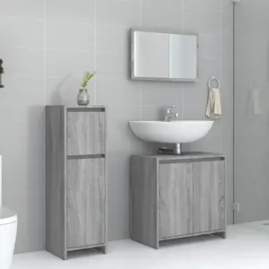 Comparateur de prix : vidaXL Ensemble de meubles de salle de bain 3 pcs Sonoma gris
