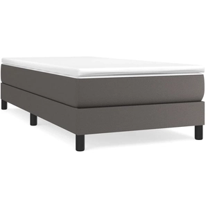 vidaXL Sommier à lattes de lit avec matelas Gris 80x200 cm Similicuir pas cher