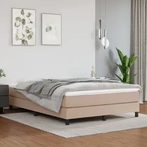 vidaXL Sommier à lattes de lit avec matelas Cappuccino 140x190 cm pas cher