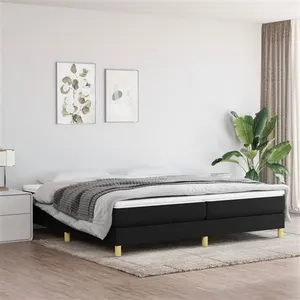 Comparateur de prix : vidaXL Sommier à lattes de lit avec matelas Noir 200x200 cm Tissu