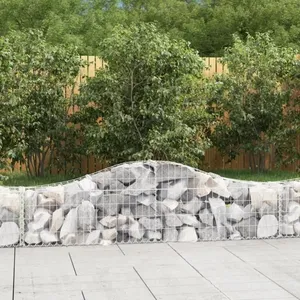 vidaXL Paniers à gabions arqués 12 pcs 200x30x40/60 cm Fer galvanisé pas cher