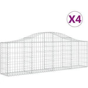 Comparateur de prix : vidaXL Paniers à gabions arqués 4 pcs 200x30x60/80 cm Fer galvanisé