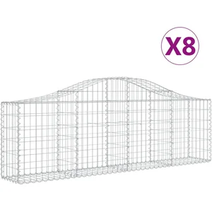 Comparateur de prix : vidaXL Paniers à gabions arqués 8 pcs 200x30x60/80 cm Fer galvanisé