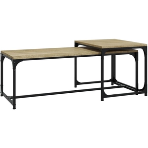 vidaXL Tables basses 2 pcs Chêne sonoma Bois d'ingénierie pas cher