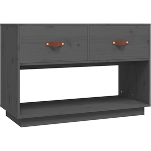 vidaXL Meuble TV Gris 90x40x60 cm Bois de pin massif pas cher