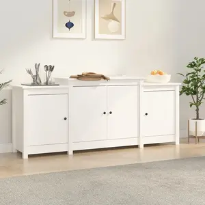 vidaXL Buffet Blanc 164x37x68 cm Bois massif de pin pas cher
