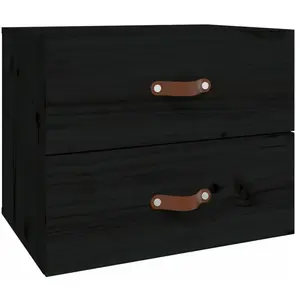 Comparateur de prix : vidaXL Table de chevet murale Noir 50x36x40 cm