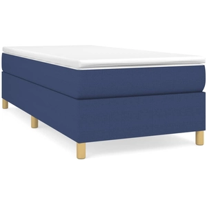 vidaXL Sommier à lattes de lit avec matelas Bleu 160x200 cm Tissu pas cher
